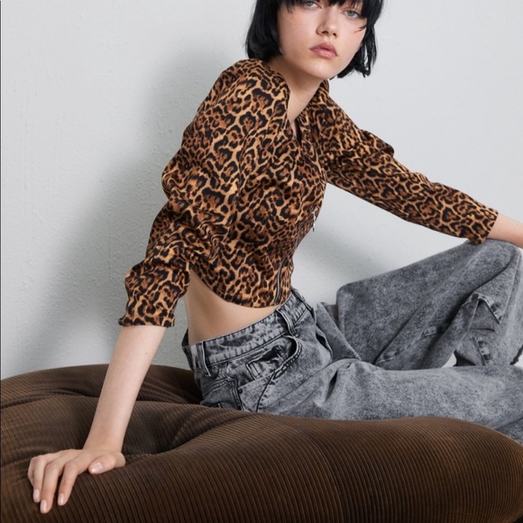 ZARA BNWT Animal Print Top - Picture 1 of 5
